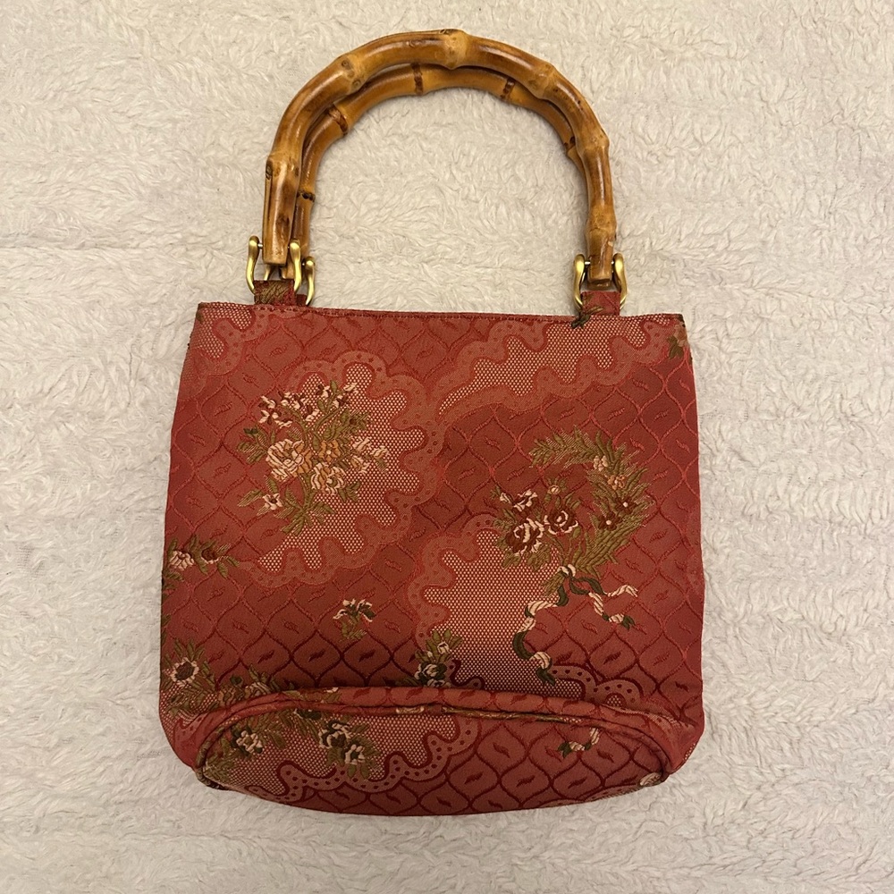 Vintage Talbot Purse Bag with Bamboo Handle Hand Bag
